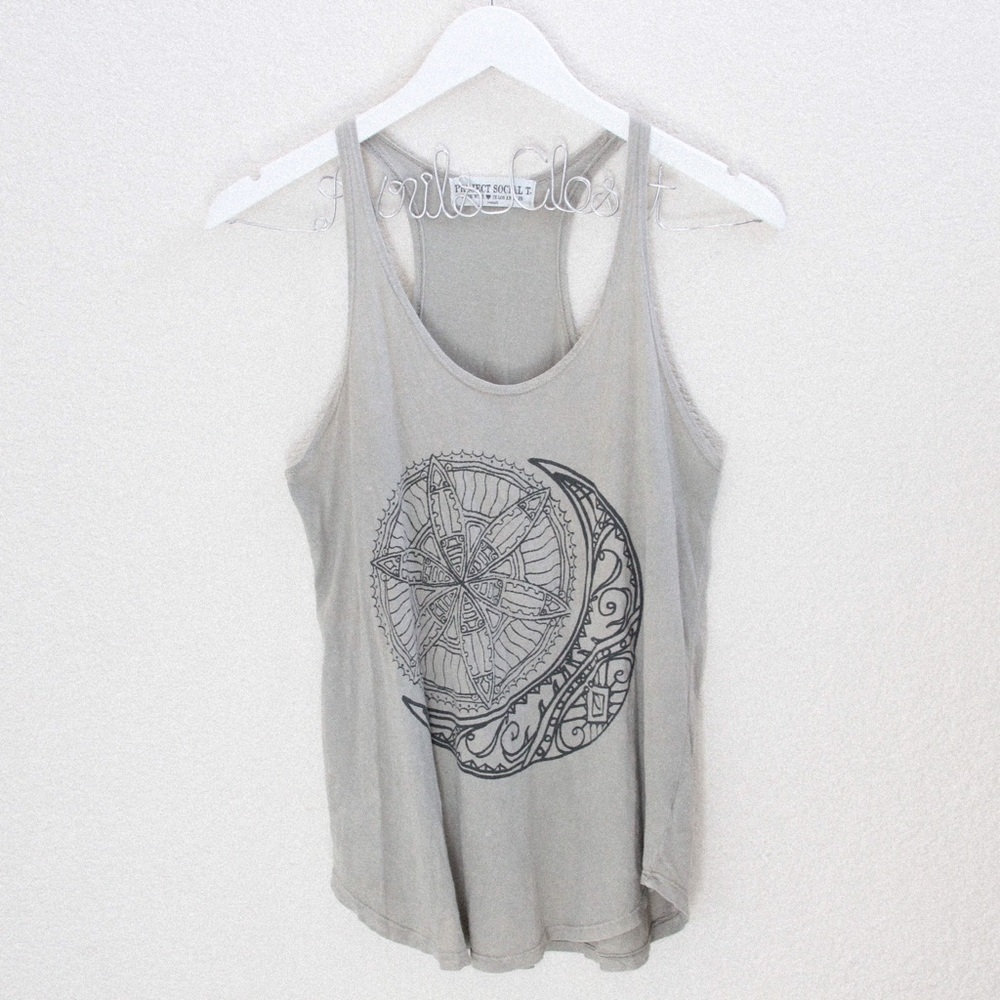 Project Social T Moon Olive Tank Top